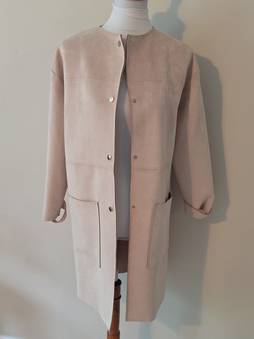 Zara Classic Women's Long Open-Front Coat Jacket